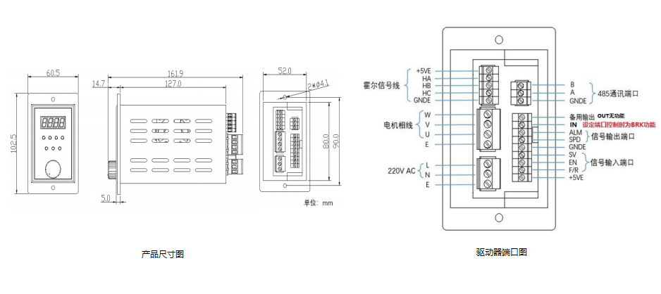 30-750W 模拟量带RS485带按键 无刷调速控制器